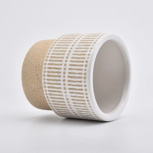 18oz Sand Effect Yellow Ceramic Candle Holders Candle Jars for Home Decor