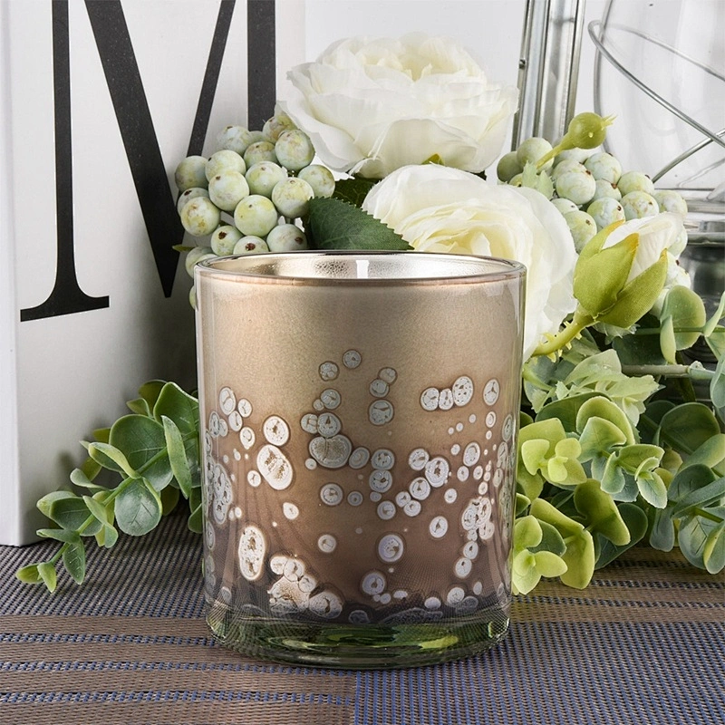 luxury decor painted glass candle jar