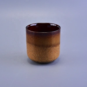 300ml Vintage amber ceramic jar candle wholesales