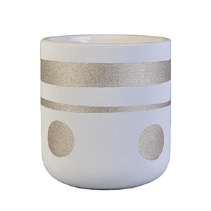 Luxury empty matte cylinder ceramic candle holder jars