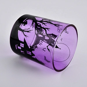 hot sales purple glass candle holder