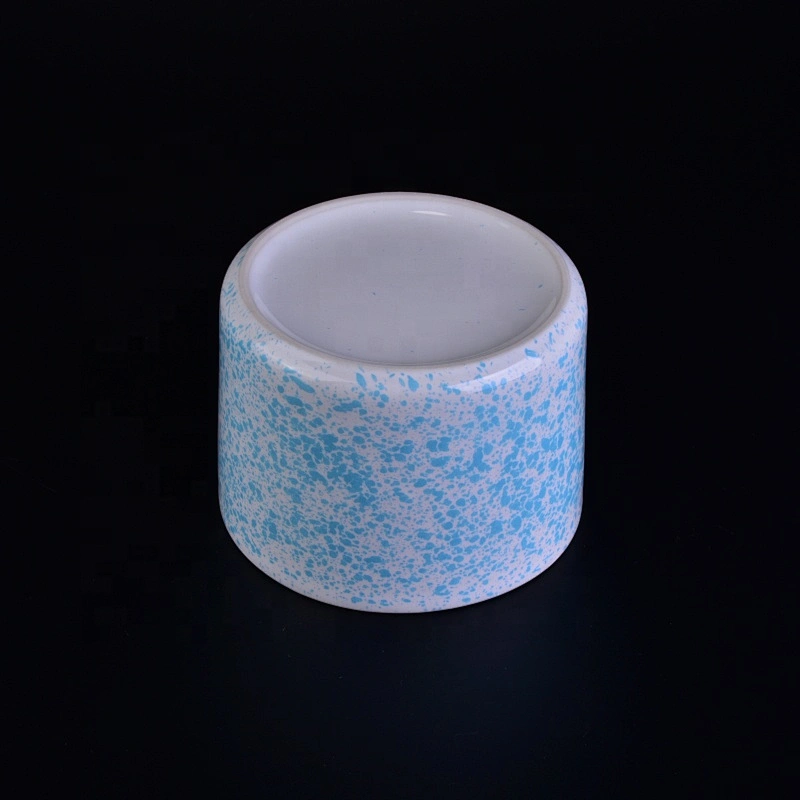 Wholesales blue round religious ceramic candle holder