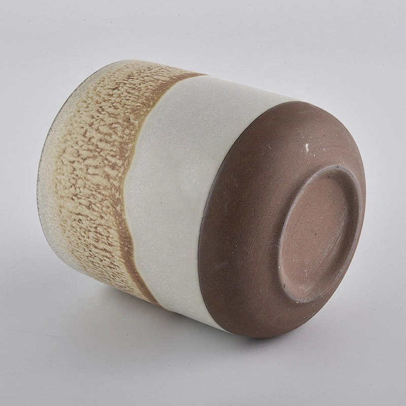 Home decoration custom glaze cylinder ceramic candle holders