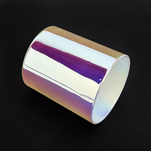 10oz Luxury White Iridescent Glass Candle Jar For Wedding Party