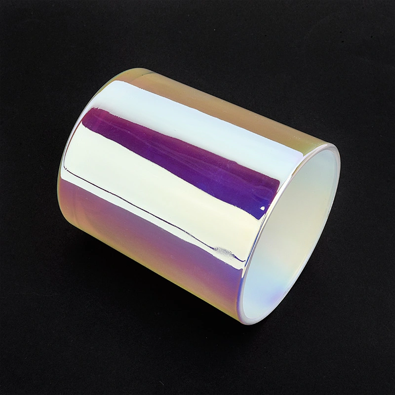 10oz Luxury White Iridescent Glass Candle Jar For Wedding Party