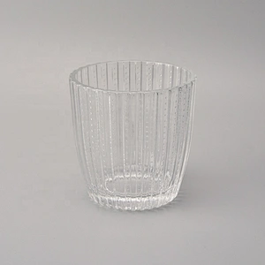 8oz custom crystal clear glass scented candle jar