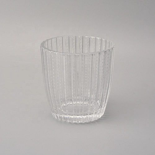 8oz custom crystal clear glass scented candle jar
