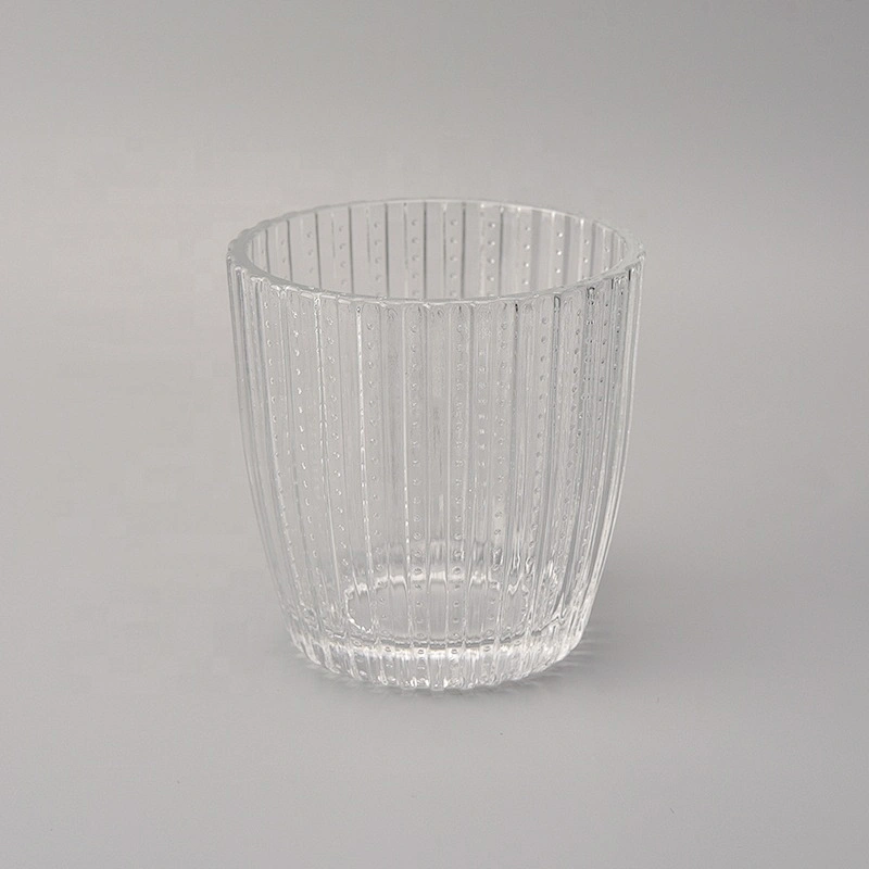 8oz custom crystal clear glass scented candle jar
