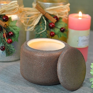 8oz Home decor colored ceramic candle container with lid