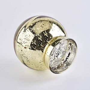 Wholesale Gold Mercury Candle Container Glass For Wedding Party