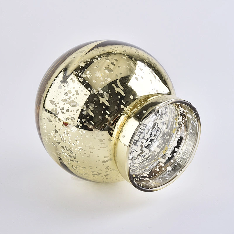 Wholesale Gold Mercury Candle Container Glass For Wedding Party