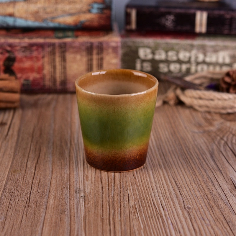 Religious scented ceramic candle jars frosted