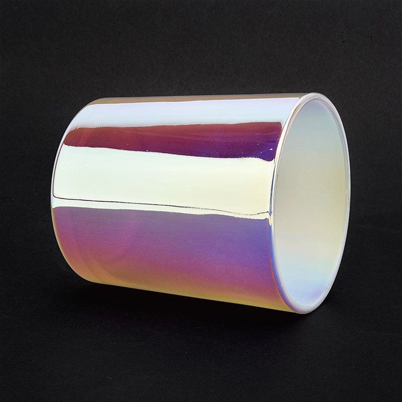 10oz Luxury White Iridescent Glass Candle Jar For Wedding Party