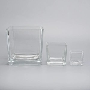 70ml 120ml 280ml Square Shaped Glass Candle Holder Wholesale