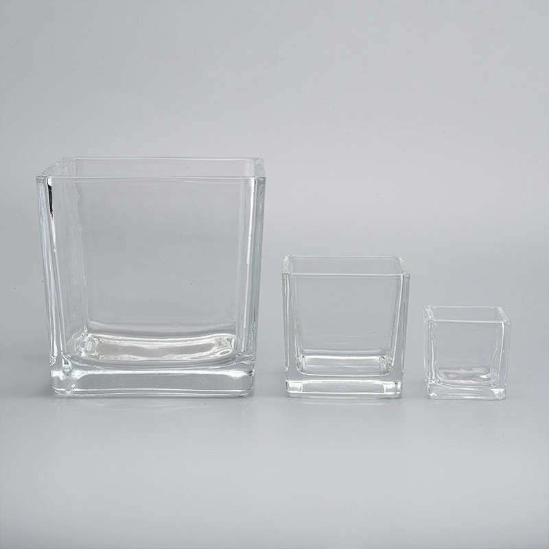 70ml 120ml 280ml Square Shaped Glass Candle Holder Wholesale