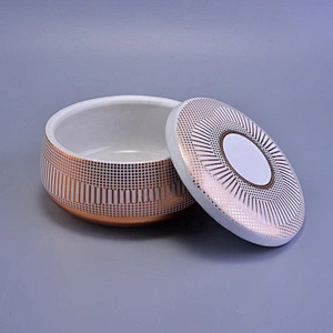 Modern decorative candle ceramic tin with lid
