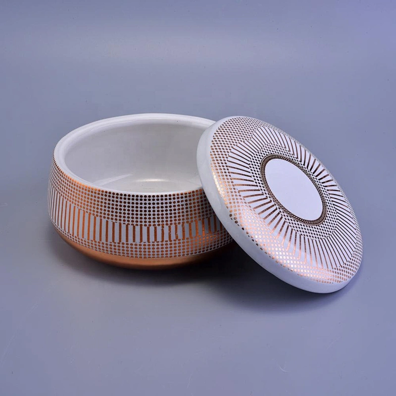 Modern decorative candle ceramic tin with lid