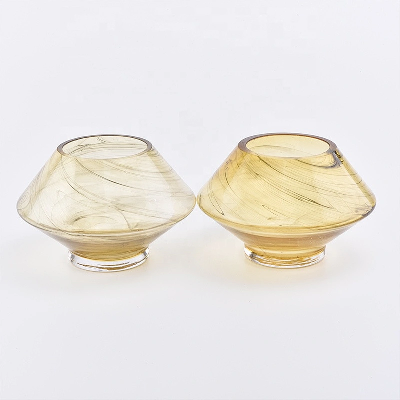 Luxury decorative tealight gold glass candle jar container