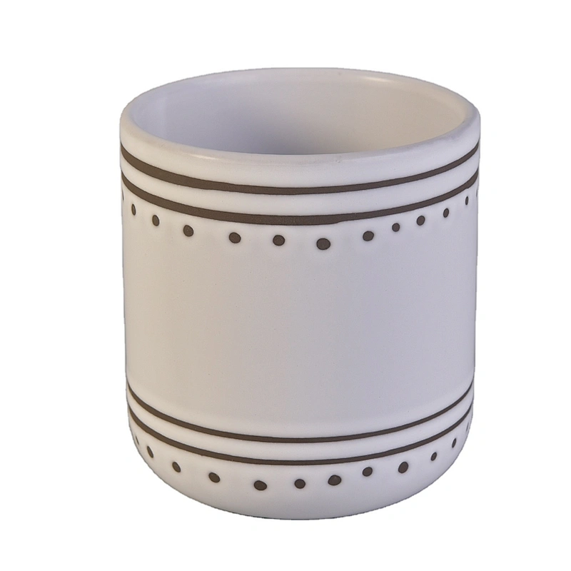 Sunny frost luxury white candle ceramic candle vessels 8oz 11oz