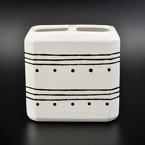 glazing ceramic bath accessories sets simple pattern ceramic bottle toothbrush holder