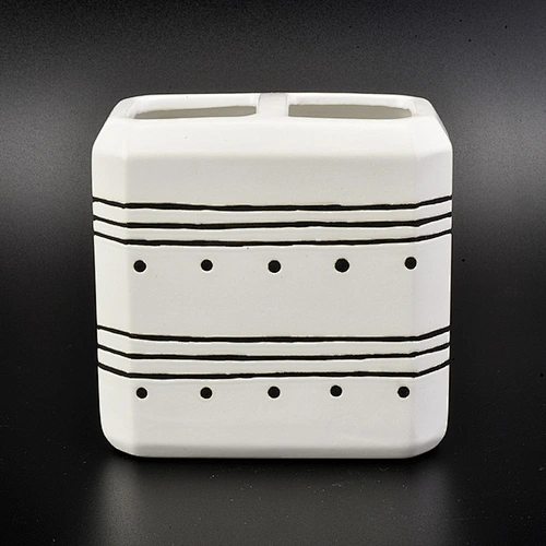 glazing ceramic bath accessories sets simple pattern ceramic bottle toothbrush holder