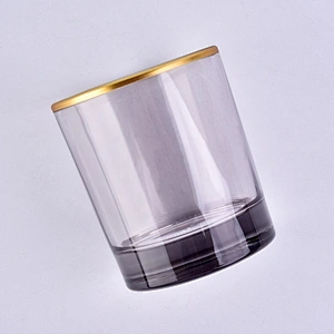 decorative gold rim glass candle jar