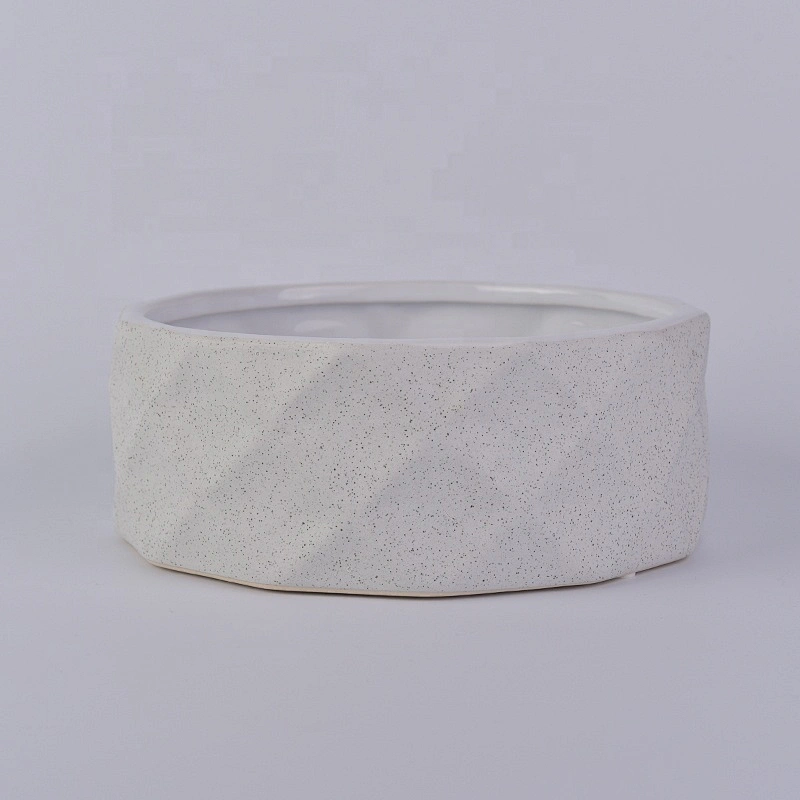 Large Capacity Embossed Ceramic Jars For Candles Making