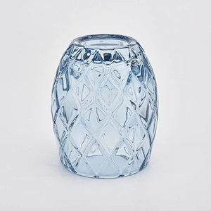 6oz Embossed Glass Candle Jar With Spray Color