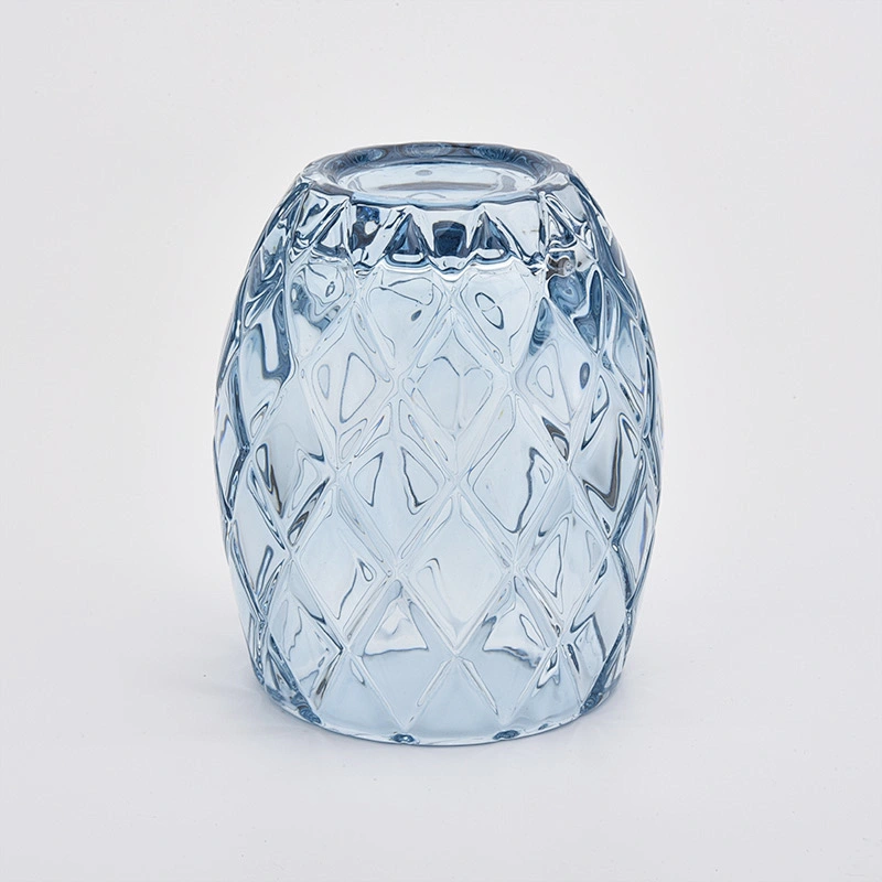 6oz Embossed Glass Candle Jar With Spray Color