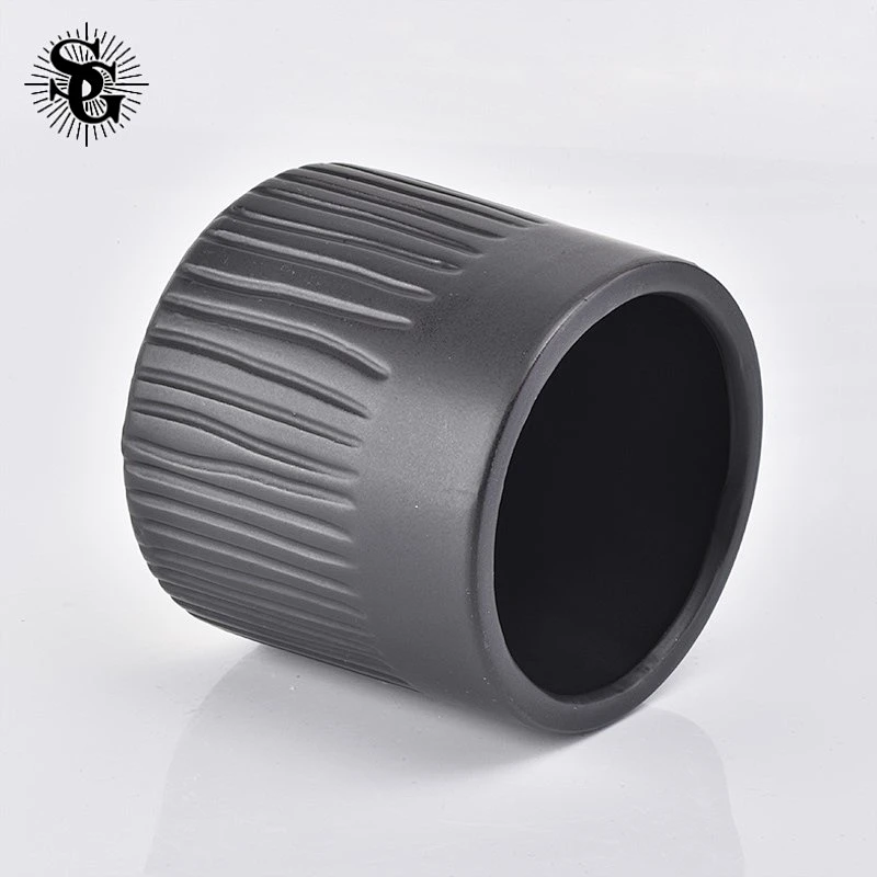 Sunny Glass 500ml black color ceramic candle container made in China