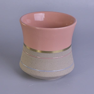 10oz 12oz Wholesales Luxury frosted pink ceramic Candle holder