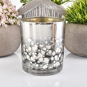 Roman antique silver Glass Candle Jars