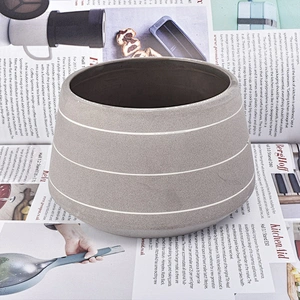 Custom logo Matte grey ceramic candle jar