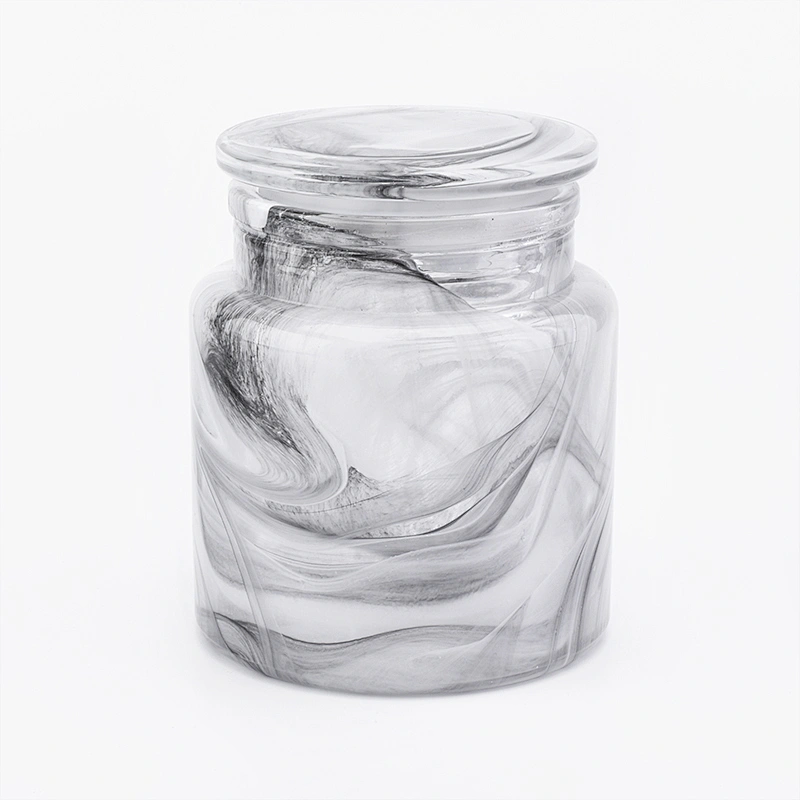 overlay glass bath accessories sets white and black glass jar with lid for bathroom