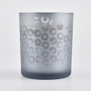 Wholesales custom decorative grey tealight glass candle holder containers