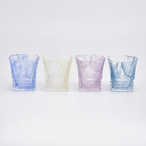 130ml smoke appearance pigment glass candle jar for home decorations