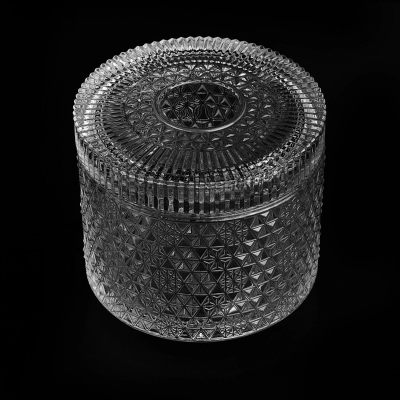 Wholesales empty luxury candle glass holder with lids 10oz 14oz 16oz