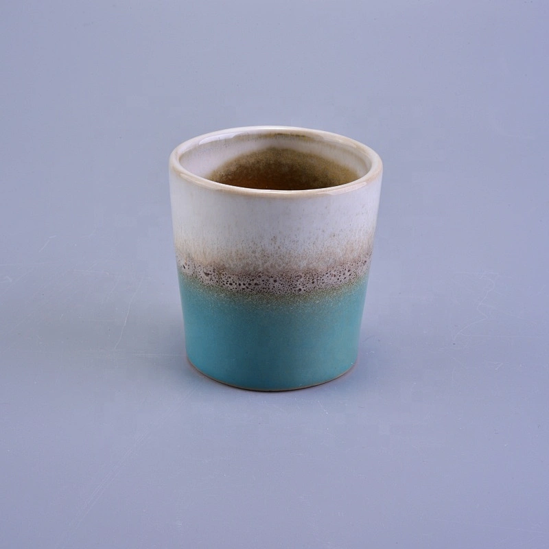 Wholesales christmas custom ceramic blue and white candle holder