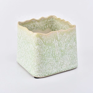 10oz 20oz Outdoor square matte ceramic candle tealight holder