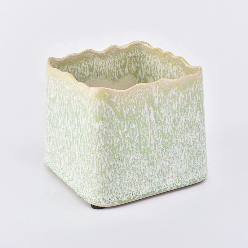 10oz 20oz Outdoor square matte ceramic candle tealight holder