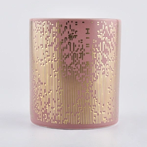 Suppliers luxury pink ceramic candle jar holder 6oz 10oz