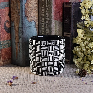 Custom cylinder recycled ceramic candle jars 400ml