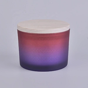 10oz Wholesales votive matte blue glass candle holder with wood lid