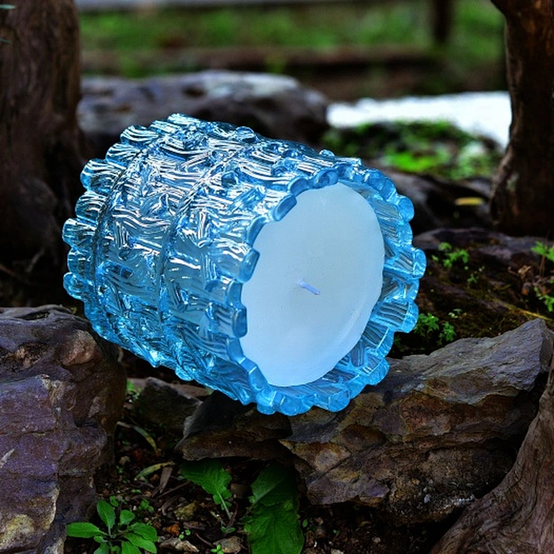 Luxury blue and pink decorative tea light candle glass holder 10oz 12oz