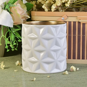 Matte White Ceramic Candle Jars For Candle Making