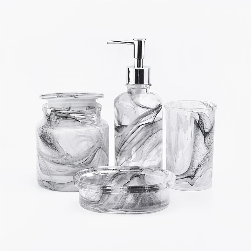 overlay glass bath accessories white and black glass lotion dispenser for bathroom
