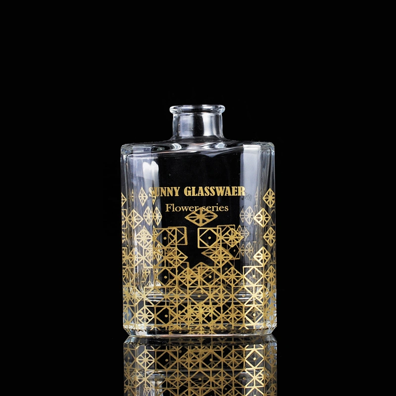 Luxury custom square oil essential reed diffuser glass bottle