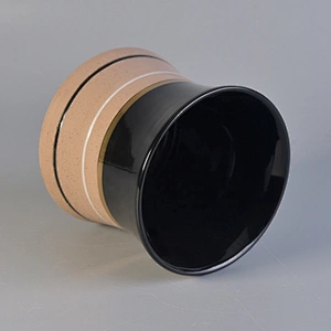 Wholesales custom empty matte black ceramic candle holder jars