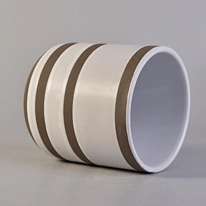 Sunny empty amber cylinder ceramic candle holder jar home decoration