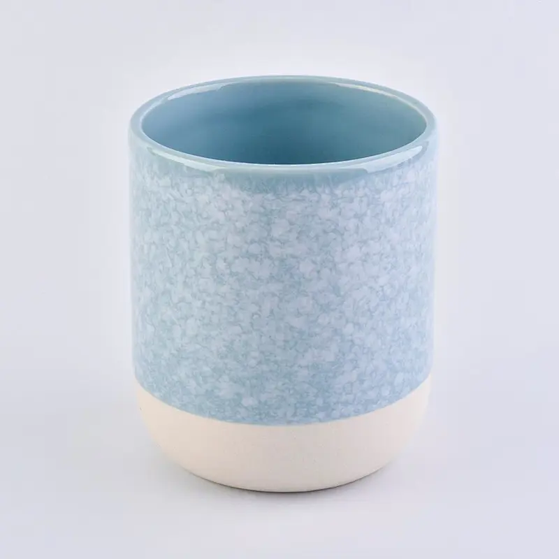 spring luxury blue ceramic candle holder